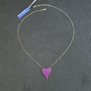 Gemma Azzurro "Amore" Dark Pink💕 Pave Crystal💎 Heart♥️ Pendant Necklace